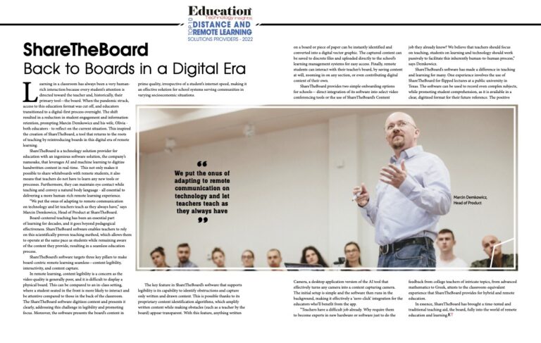 Screenshot of an article in a paper about share the board app