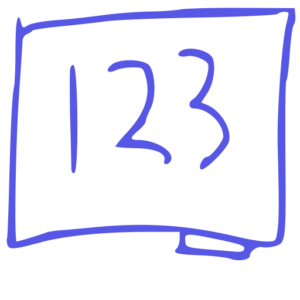 Drawing of 123 in a frame