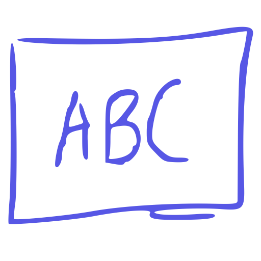 Drawing of ABC in a frame