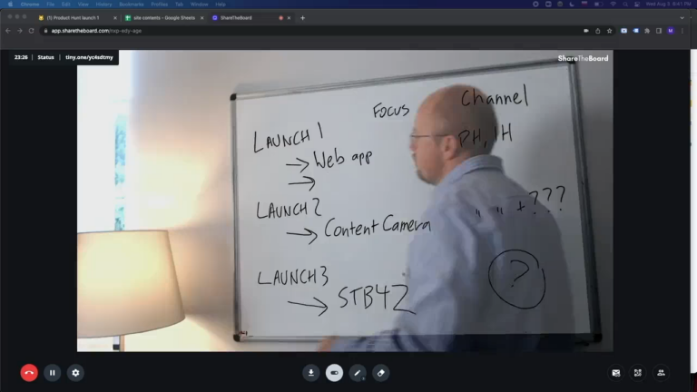 Screenshot of a person using share the board