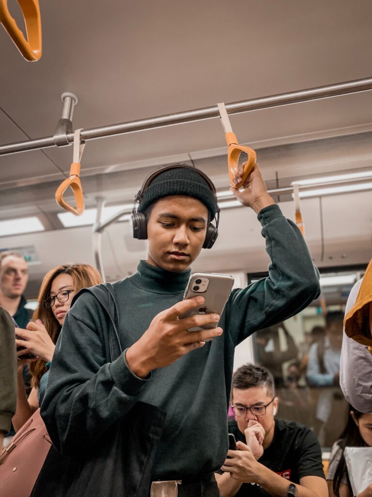 Photo of people using public transport metro