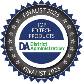 Badge of top ed tech finalist in 2022 granted by district administration